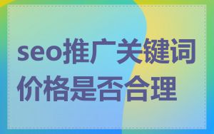 seo推广关键词价格是否合理