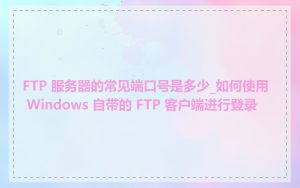 FTP 服务器的常见端口号是多少_如何使用 Windows 自带的 FTP 客户端进行登录