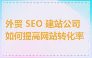 外贸 SEO 建站公司如何提高网站转化率