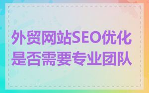 外贸网站SEO优化是否需要专业团队