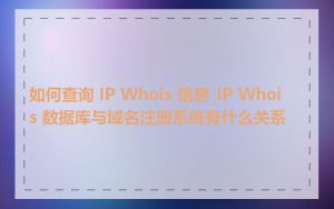 如何查询 IP Whois 信息_IP Whois 数据库与域名注册系统有什么关系
