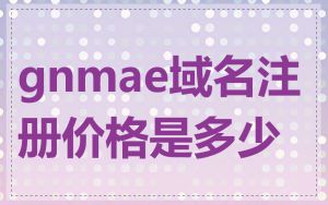 gnmae域名注册价格是多少
