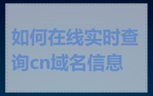 如何在线实时查询cn域名信息
