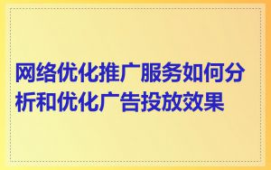 网络优化推广服务如何分析和优化广告投放效果