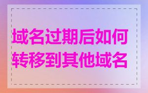 域名过期后如何转移到其他域名