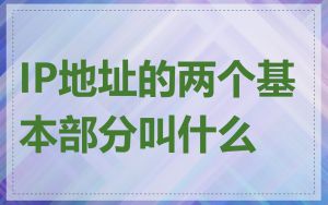 IP地址的两个基本部分叫什么