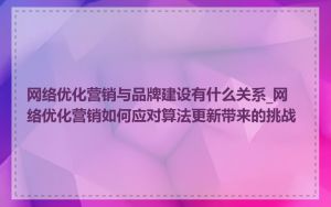 网络优化营销与品牌建设有什么关系_网络优化营销如何应对算法更新带来的挑战