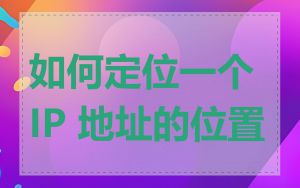 如何定位一个 IP 地址的位置
