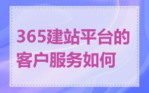 365建站平台的客户服务如何