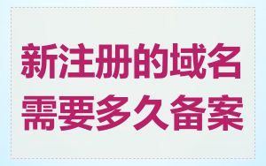 新注册的域名需要多久备案