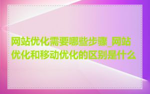 网站优化需要哪些步骤_网站优化和移动优化的区别是什么