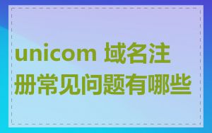 unicom 域名注册常见问题有哪些