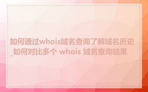 如何通过whois域名查询了解域名历史_如何对比多个 whois 域名查询结果