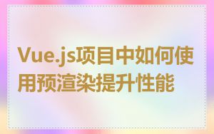 Vue.js项目中如何使用预渲染提升性能
