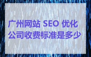 广州网站 SEO 优化公司收费标准是多少