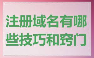 注册域名有哪些技巧和窍门