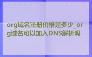 org域名注册价格是多少_org域名可以加入DNS解析吗
