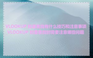 VLOOKUP 批量查找有什么技巧和注意事项_VLOOKUP 批量查找时需要注意哪些问题