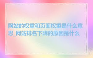 网站的权重和页面权重是什么意思_网站排名下降的原因是什么