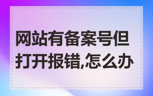 网站有备案号但打开报错,怎么办