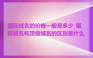 国际域名的价格一般是多少_国际域名和顶级域名的区别是什么