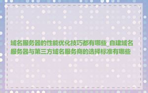 域名服务器的性能优化技巧都有哪些_自建域名服务器与第三方域名服务商的选择标准有哪些