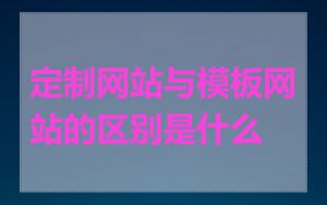 定制网站与模板网站的区别是什么