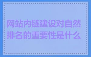 网站内链建设对自然排名的重要性是什么