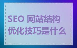 SEO 网站结构优化技巧是什么