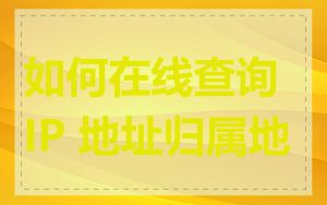 如何在线查询 IP 地址归属地