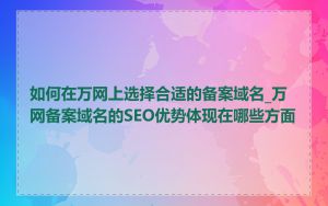 如何在万网上选择合适的备案域名_万网备案域名的SEO优势体现在哪些方面