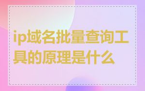 ip域名批量查询工具的原理是什么