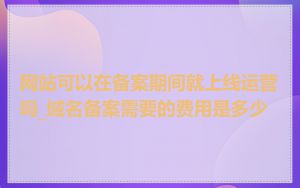 网站可以在备案期间就上线运营吗_域名备案需要的费用是多少