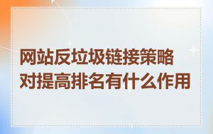 网站反垃圾链接策略对提高排名有什么作用