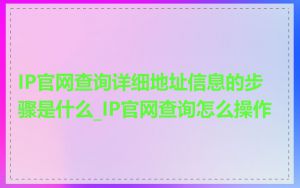 IP官网查询详细地址信息的步骤是什么_IP官网查询怎么操作