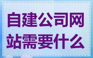 自建公司网站需要什么