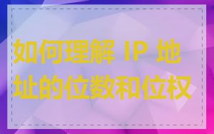 如何理解 IP 地址的位数和位权