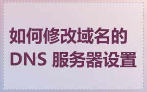 如何修改域名的 DNS 服务器设置