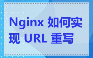 Nginx 如何实现 URL 重写