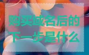 购买域名后的下一步是什么