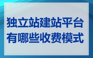 独立站建站平台有哪些收费模式