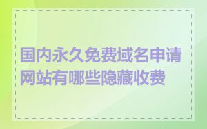 国内永久免费域名申请网站有哪些隐藏收费