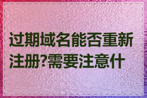 过期域名能否重新注册?需要注意什么