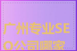 广州专业SEO公司哪家好