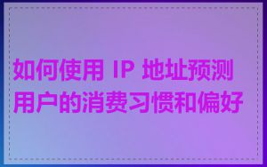 如何使用 IP 地址预测用户的消费习惯和偏好
