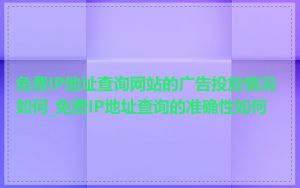 免费IP地址查询网站的广告投放情况如何_免费IP地址查询的准确性如何