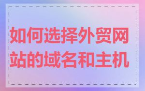 如何选择外贸网站的域名和主机