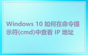 Windows 10 如何在命令提示符(cmd)中查看 IP 地址