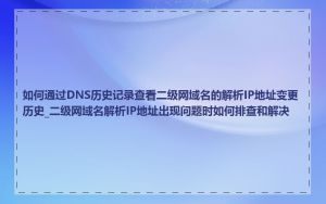 如何通过DNS历史记录查看二级网域名的解析IP地址变更历史_二级网域名解析IP地址出现问题时如何排查和解决
