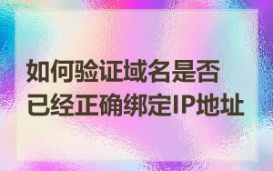 如何验证域名是否已经正确绑定IP地址